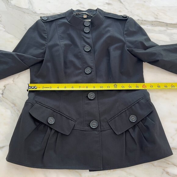 BURBERRY LONDON SLIM FIT BLACK COTTON JACKET SIZE UK 10 / IT 42 / US 8 - Picture 11 of 15